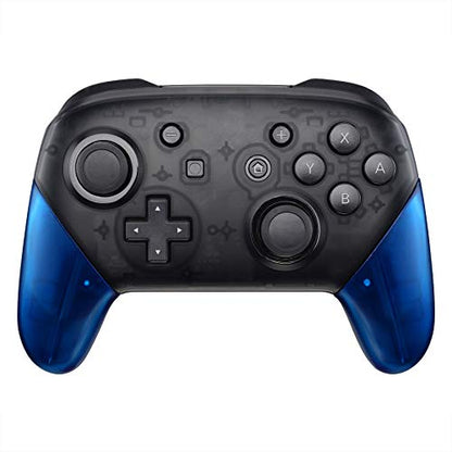 eXtremeRate Transparent Blue Replacement Handle Grips for Nintendo Switch Pro Controller, DIY Hand Grip Shell for Nintendo Switch Pro - Controller NOT Included - color: Clear Blue