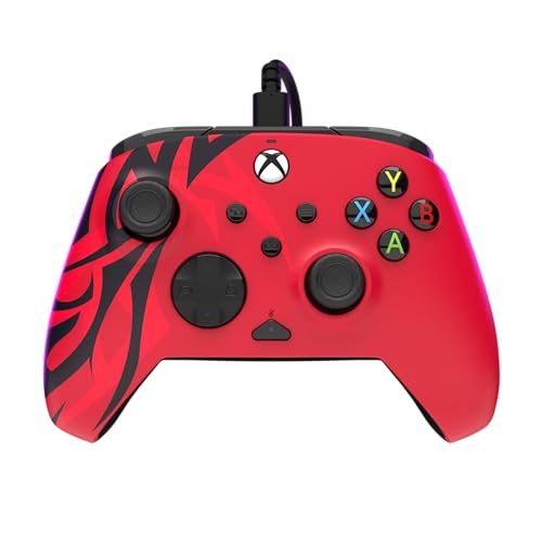 PDP Rematch Enhanced Wired Gaming Controller for Xbox Series X|S & Xbox One | Licensed for Xbox & PC, 2 Mappable Back Buttons, Adjustable Triggers, Audio Controls, Companion App, Gamepad, Spirit Red - color: Spirit Red, style: Controller