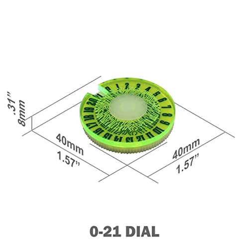 LITKO Life Counter Dial 0-21 | Compatible with MTG & D&D | Green | Single 40mm round | Fluorescent, laser-engraved Circuit pattern | Tracks HP, health & resources | No assembly, ready to use - color: Fluorescent Green