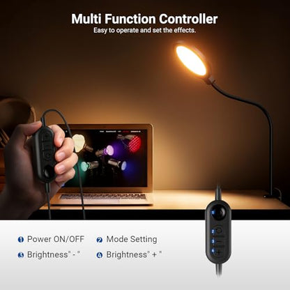 NEEWER Entry Level Version 5" Edge Lit Streaming Light with Desk Clamp Stand, 10W Bi Color Full Screen LED Ring Light CRI80+, Computer Laptop Webcam Zoom Call Video Conference Recording Lighting, N32