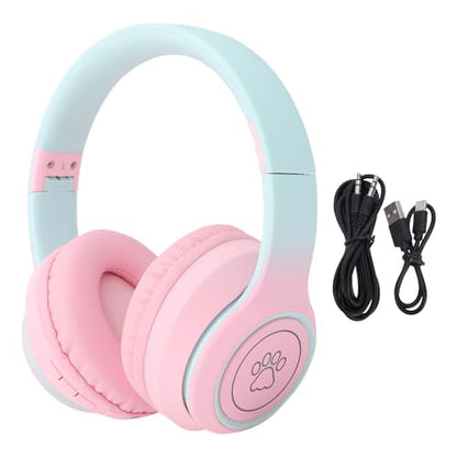 Over Ear ANC Active Noise Cancelling Headphone Gaming Headset for Long Term Wear 1 Unit (Pink) - color: Pink