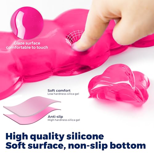 Gel Cloud Keyboard & Mouse Wrist Rest Set - Cloud Keyboard Wrist Rest Pad & Mouse Support for Office Gaming Pad Computer Laptop Ergonomic Comfortable Pain Relief- Cloud Pad Set - color: Pad Set - Peach Pink
