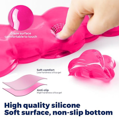 Gel Cloud Keyboard & Mouse Wrist Rest Set - Cloud Keyboard Wrist Rest Pad & Mouse Support for Office Gaming Pad Computer Laptop Ergonomic Comfortable Pain Relief- Cloud Pad Set - color: Pad Set - Peach Pink