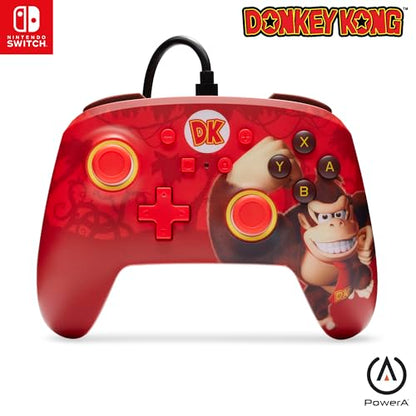 PowerA Enhanced Nintendo Switch and Switch 2 Wired Controller - Donkey Kong Flex, Gamepad, game controller, wired controller, officially licensed - color: Donkey Kong Flex
