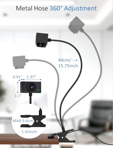 Webcam for PC, Streaming Camera, Web Camera for Desktop/Laptop Computer Webcam with Microphone, Plug and Play USB Web Cam with Bracket, Manual Focus, for Live Streaming, Video Calls (Black, 1080P)