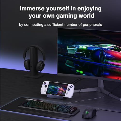 iVANKY 4K@144Hz Steam Deck Dock, 8-in-1 Docking Station for ASUS ROG Ally X/Legion Go/MSI Claw, ROG Alloy/Valve Stream Deck OLED Hub, HDMI 2.1, 1Gbps Ethernet, 3*USB-A 3.0, with 65W Power Adapter - color: Black