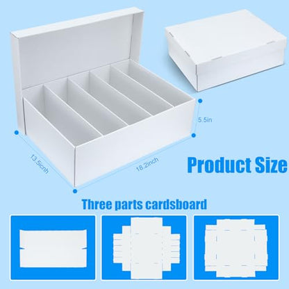3 Pack Trading Card Storage Box - 5 Rows Graded Card Case holds 220 PSA Slab Cards, Cardboard Holder Organizer Boxes with Dividers for Sport Cards