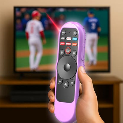 Case Cover for VIZIO XRT270 Smart TV Remote Control Silicone Skin Sleeve with Lanyard Glow in the Dark Purple - color: Purple
