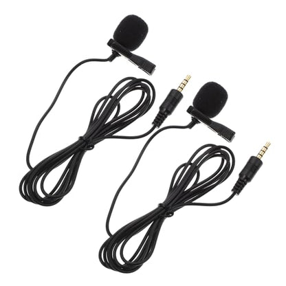 DECHOUS 2pcs Clip Microphone for Live Streaming USB Laptop Mic Journalist Interview Collar