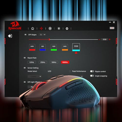 Redragon M810 MAX Wireless RGB Gaming Mouse 12000 DPI Remapping Keys | Cable-Free 0 Delay, Smooth Precise Tracking, Rapid-Fire Macro Keybinds, Vibing Backlight, Ergonomic Grip Body Comfort - color: Black, style: M810 PRO MAX
