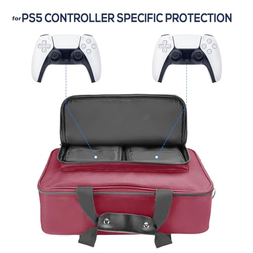 HUIJUTCHEN PS5 Travel Case - Shockproof & Waterproof, Fits PS5 Disc & Digital Edition, Holds Console, Controllers & Game Cards