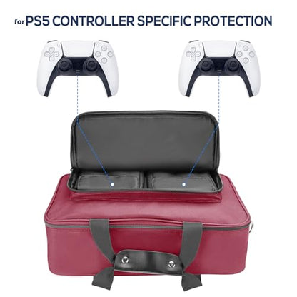 HUIJUTCHEN PS5 Travel Case - Shockproof & Waterproof, Fits PS5 Disc & Digital Edition, Holds Console, Controllers & Game Cards
