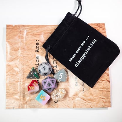 These Dice are Disappointing | Sir GameAlot Set of 7 Random Unremarkable Polyhedral Resin Dice | Dungeons and Dragons (D&D) and Other Role Playing Games (RPG)