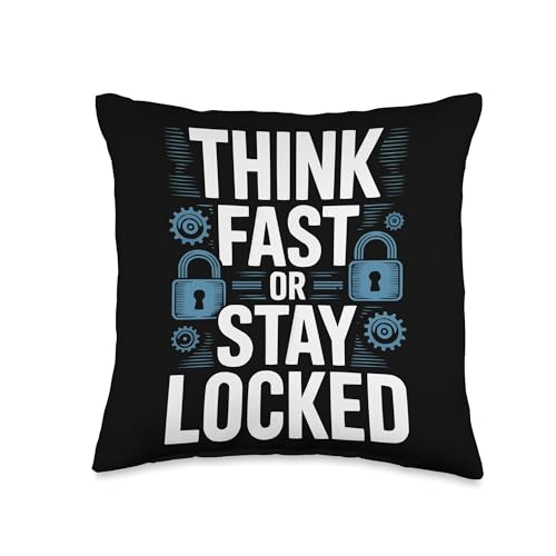 Escape Room Game Lockpicking Puzzle Room Exit Game Throw Pillow - size: 16x16