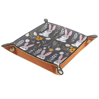 Rabbit and Flowers Dice Tray Dice Rolling Tray Folding Dice Holder for Dice Games, Like RPG, DND and Other Table Games - color: Multi 3