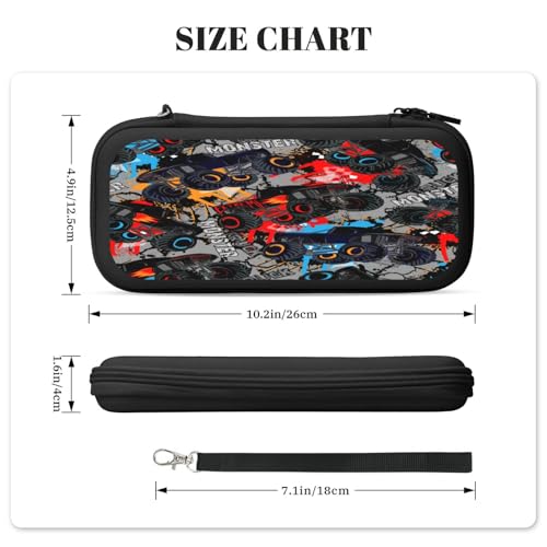 ZZhua Monster Truck Car Carrying Case Compatible With Nintendo Switch/Switch Oled Protective Hard Shell Travel Pouch 10 Game Cartridges