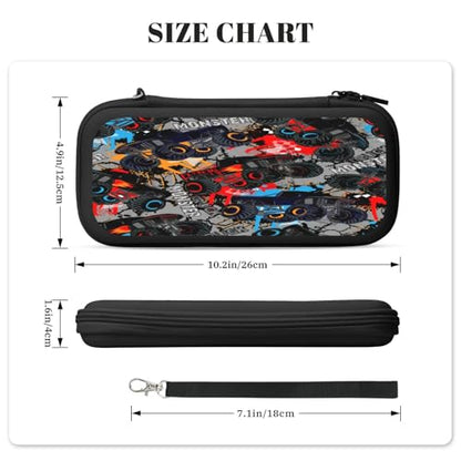 ZZhua Monster Truck Car Carrying Case Compatible With Nintendo Switch/Switch Oled Protective Hard Shell Travel Pouch 10 Game Cartridges