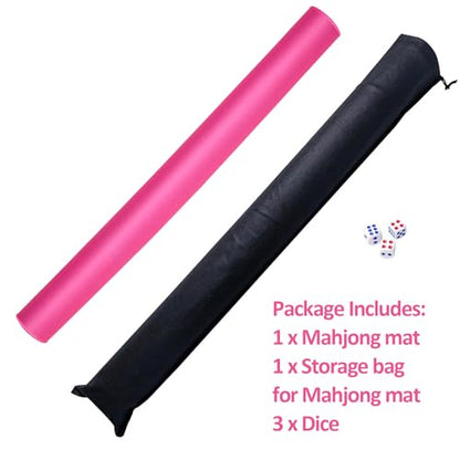 Mahjong Mat with Black Carrying Bag (Red,31.5 inches), Anti Slip and Noise Reduction Table Cover for Mahjong, Poker, Card Games, Dominoes, Board Games, Slip Resistant Mat - color: Red