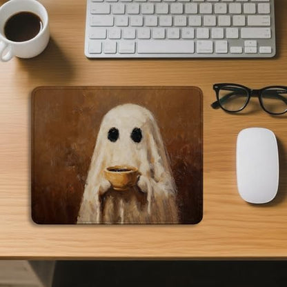 Fall Ghost Coffee Mouse Pad for Desk 9.5x7.9 Inch - color: Coffee
