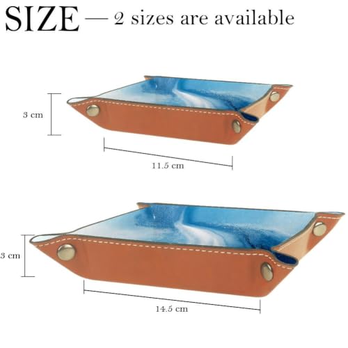 Blue Marble Dice Tray Folding Square PU Leather Dice Rolling Tray | Portable Dice Trays for Dice Games Like RPG, DND and Other Table Games, Folded 4.5x4.5x1.2inch - color: Blue Marble