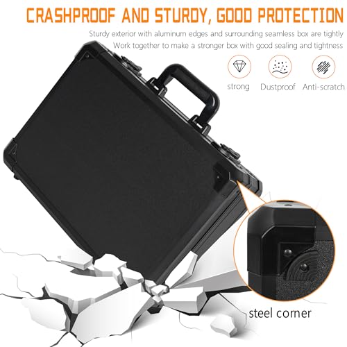 23 Inch Aluminum Carrying Case 23 X 16.5 X 8.6 Inch Ideal for Microphone & Camera Gear Transportation, DJ Mixer Case with Customizable Pre-Diced Foam, Black - size: Inner：22.5''X 16''X 8.3''