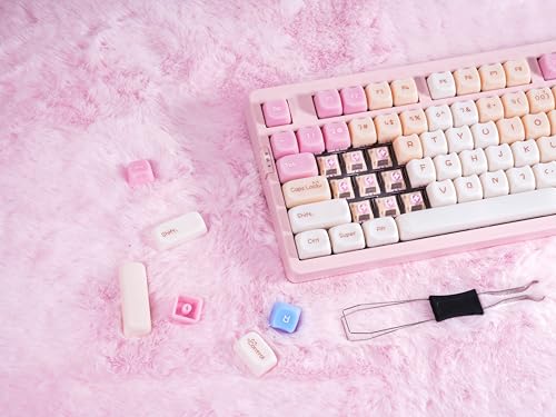 ZORNHER ZH980 Pink Mechanical Keyboard,95% Cat Keyboard Cute,Kawaii Kitty Keycaps,Pink Gaming Keyboard with Number Pad,Jelly Ceramic Keycap,Creamy Sounding Switches - color: Ceramic Kitty, size: Creamy Switch