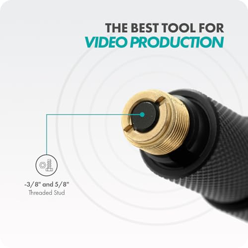 Movo CMP-17C Professional 9.8' Aluminum Boom Pole for Shotgun Microphones with Internal XLR Cable – Compatible with Rode NTG Series, Sennheiser MKE600, Audio-Technica AT875R & More