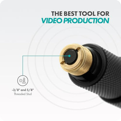 Movo CMP-17C Professional 9.8' Aluminum Boom Pole for Shotgun Microphones with Internal XLR Cable – Compatible with Rode NTG Series, Sennheiser MKE600, Audio-Technica AT875R & More