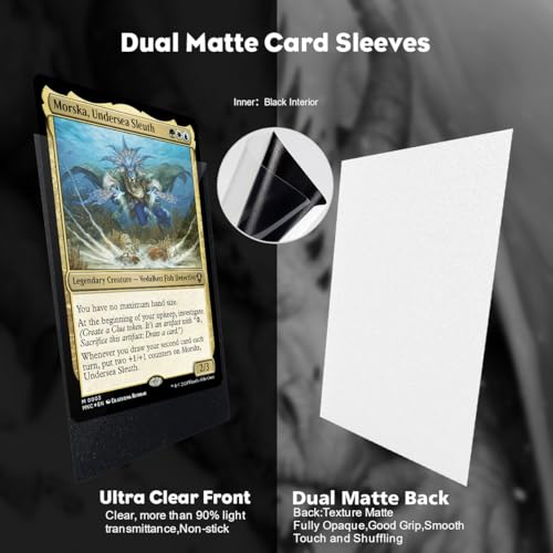 Snow White Dual Matte Card Sleeves, Katomula Card Sleeves for MTG, Standard Card Sleeve for PKM, Flesh & Blood - color: Snow White