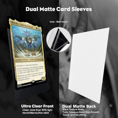 Snow White Dual Matte Card Sleeves, Katomula Card Sleeves for MTG, Standard Card Sleeve for PKM, Flesh & Blood - color: Snow White