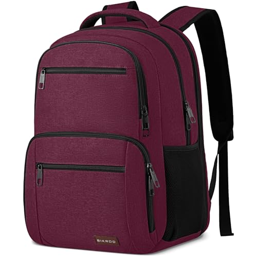 BIKROD Backpack for Girls Women, School Backpack for Teen Boys, Lightweight Casual High School Bookbag, Daily-use Travel Laptop Backpack Fits 15.6 Inch Notebook - color: Red, size: 15.6 Inch