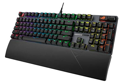 ASUS ROG Strix Scope II X Wired USB Mechanical Gaming Keyboard – 100% Full-Size, Hot Swappable Pre-lubed ROG NX Snow V2 Linear Switches, PBT Keycaps, RGB, PC/Mac Support - Black