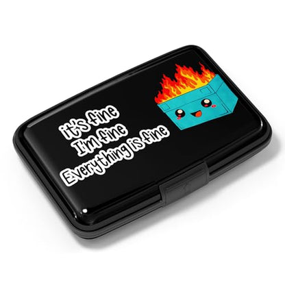Card Holder Credit Cards Holder for Women RFID wallet women Business Card Holder Wallet Mini Aluminum Card Wallet RFID Blocking Slim Metal Hard Card for Women, Art Dumpster - color: Art Dumpster