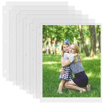50 Pack 8 x 10 Photo Sleeves for 3 Ring Binder(100 Pictures) | Heavy-Duty Archival Photo Page Protectors, Clear Picture Album Refill Pages Holds, Acid-Free - size: 8x10inch-1pocket, style: 50 pack