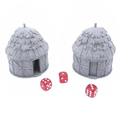 Small Round House by Printable Scenery, 3D Printed Tabletop RPG Scenery and Wargame Terrain 28mm Miniatures