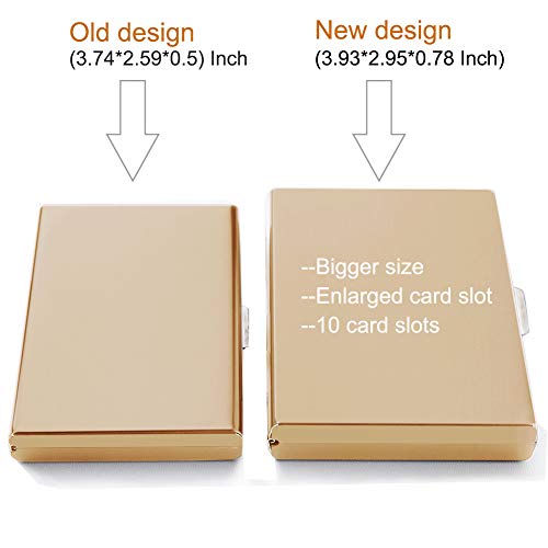RFID Credit Card Holder Protector Metal Credit Card Wallet Business Card Holder for Men Women Gift Box Package (Gold) - color: 01 Gold