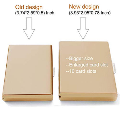 RFID Credit Card Holder Protector Metal Credit Card Wallet Business Card Holder for Men Women Gift Box Package (Gold) - color: 01 Gold