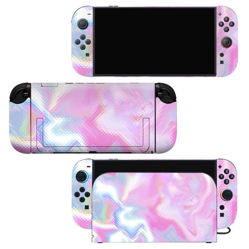 for Nintendo Switch 2 Skin Wrap Cover Decal Sticker Wrap Vinyl Mixed-Color Pattern (Pink) - color: Pink