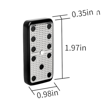 Bucher&Rossini Metal Surface Dominoes Set Double 6 - Classic Black Domino's Game Set with Silver Metal Surface Dominos Set for Adults and Kids Ideal Gift for Domino Players or Family Game Night - color: Silver New - Double 6