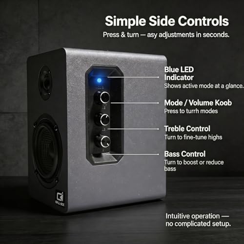 60W Desk Speakers for PC, Bluetooth 5.3 DSP, 24-Bit Optical, USB-C/AUX, Silk-Dome Tweeter, Carbon-Fiber Driver, for Laptop/Mac/Monitor (Slate Blue) - color: Slate Blue