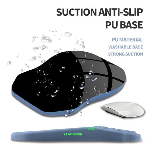 Ergonomic Raised Mouse Pad Wrist Support with Bilateral Slope Memory Foam Mousepad for Wrist Rest and Carpal Tunnel Pain Relief 11.8x7.9〃 Stone Blue - color: Stone Blue