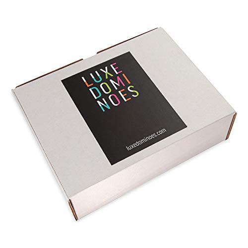 LuxeDominoes Black Acrylic Double 12 Modern Mexican Train Dominoes for Adults - color: Black