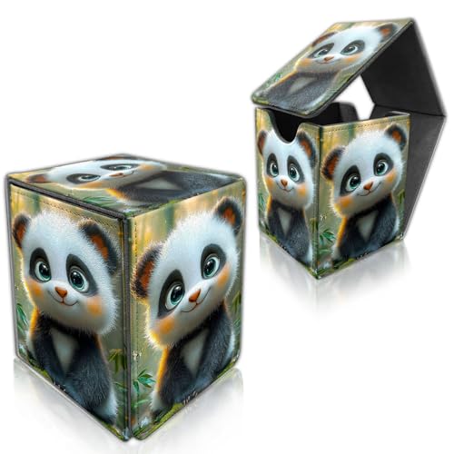 for MTG Deck Box, Trading Card Storage Case Holds 100+ Sleeved Cards, Cute Panda in Bamboo Forest Magnetic Closure Durable Deck Holder for Magic The Gathering, TCG & Commander - color: Cute Panda in Bamboo Forest