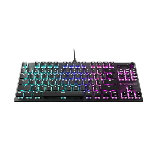 Turtle Beach Vulcan TKL Tenkeyless Mechanical RGB Gaming Keyboard | Titan Mechanical Switches, Customizable RGB Lighting, Anodized Aluminum Top Plate, Media Controls, USB-C Cable, Black - color: Black