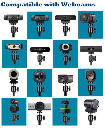 Upgraded Webcam Wall Mount Selfie Light, 10'' Ring Light with Boom Arm Webcam Wall Stand Holder Compatible with Logitech C920/MX Brio 4K/StreamCam/Brio pro X 4K/C930/C922/C925e/C615/Brio 500 webcams