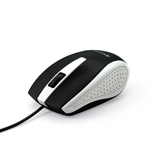 Verbatim Wired USB Computer Mouse - Corded USB Mouse for Laptops and PCs - Right or Left Hand Use, White 99740, 1.4" x 2.4" x 3.9" - color: WHITE