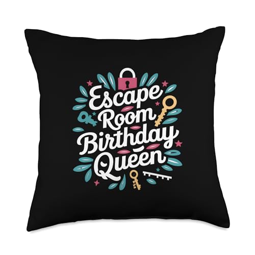 Exit Game Escape Room Escape Room Birthday Queen Throw Pillow - size: 18x18