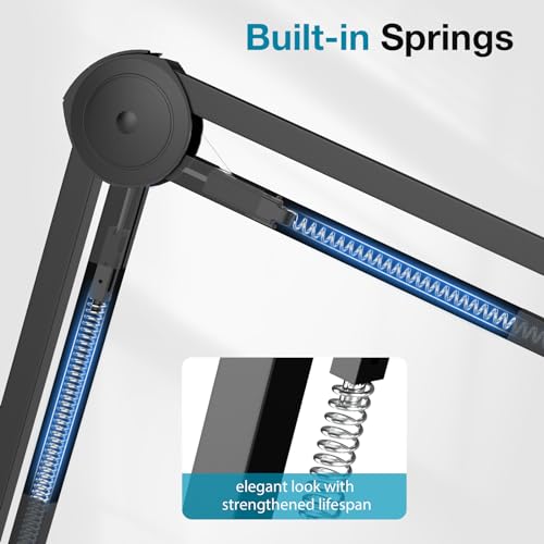InnoGear Mic Stand Desk Max Load 4.4 lbs Boom Arm Desktop Microphone Stand | Mic Stand, Desk Mount, Easy to Adjust, Max 2" Desk Thickness, Work with Condenser Mics, Hold Pop Filfter, Desk Clamp