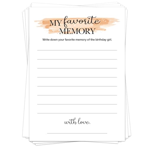 Birthday Party Games for Adults, 25 Card Interactive Group Game Set for Milestone Celebrations - A05 - color: My Favorite Memory