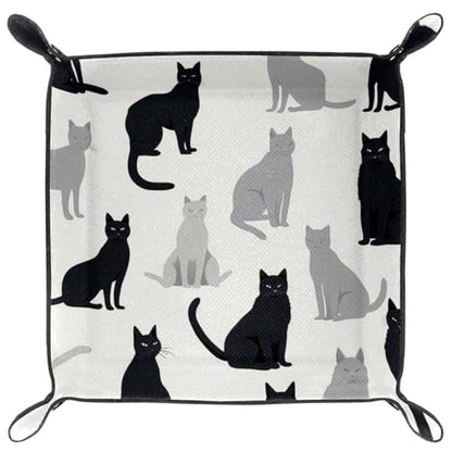 Cats Pattern Dice Tray Dice Rolling Tray Folding Dice Holder for Dice Games, Like RPG, DND and Other Table Games - color: Multi 10